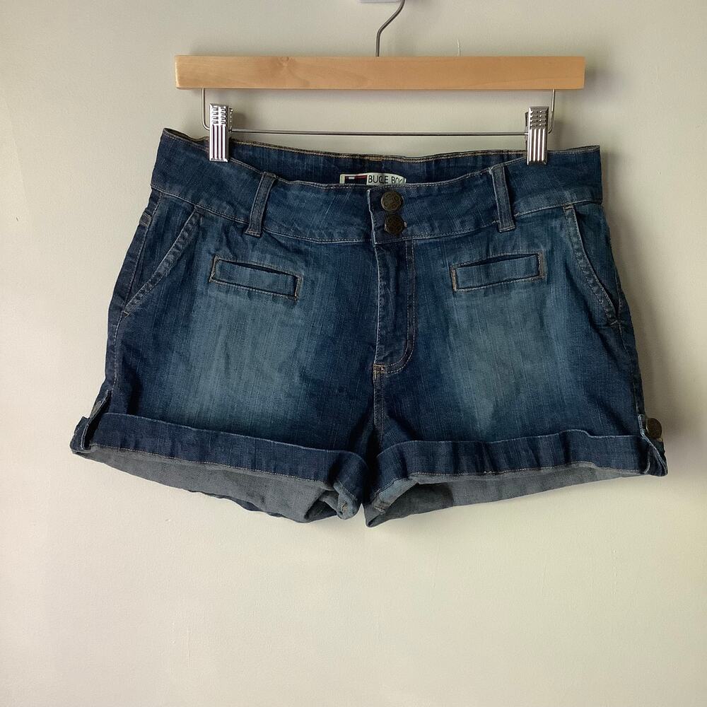 Vintage Bugle Boy For Her Womens Blue Faded Denim Jean Shorts Size Large